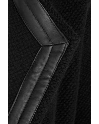 IRO Leather Trimmed Wool Blend Boucl Jacket Black