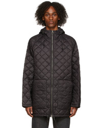 Barbour Black Quilted Hunting Wax Jacket