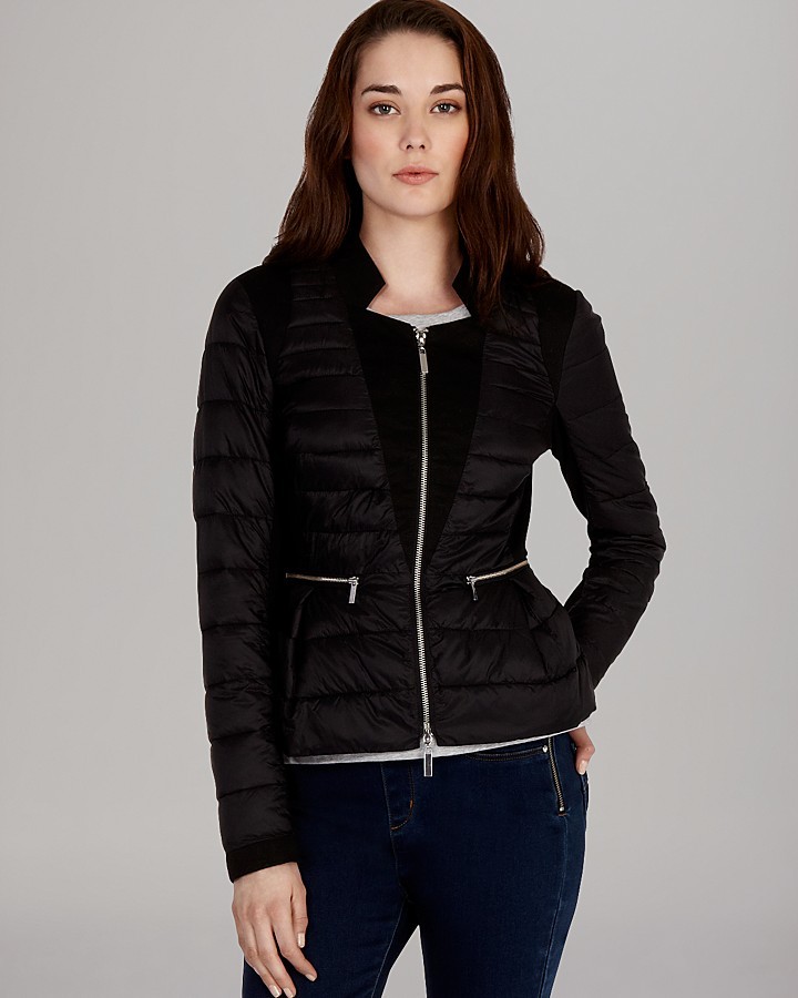 Karen Millen Jacket Lightweight Peplum Puffer, $350 | Bloomingdale's ...
