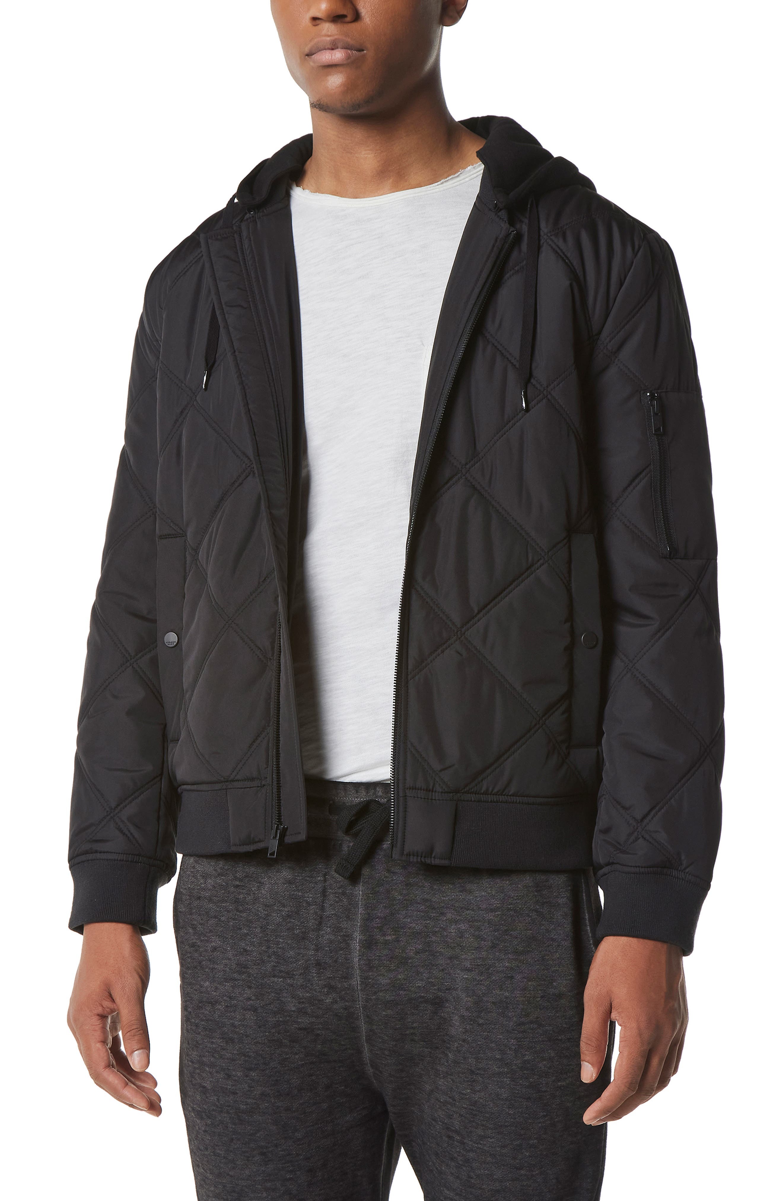 Marc New York Water Resistant Bomber Jacket With Removable Hood, $109 ...