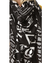 MCQ Alexander Ueen Gothic Text Square Scarf