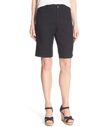 Black Linen Bermuda Shorts