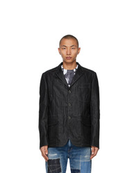 Junya Watanabe Black Linen Stitched Blazer