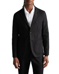 Ted Baker London Onich Solid Stretch Linen Cotton Sport Coat In Black At Nordstrom