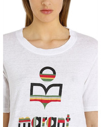 Etoile Isabel Marant Rainbow Logo Linen T Shirt