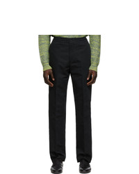 Dunhill Black Cotton And Linen Twill Trousers