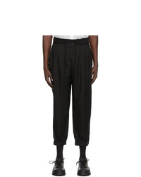 The Viridi-anne Black Linen Broad Cuff Trousers