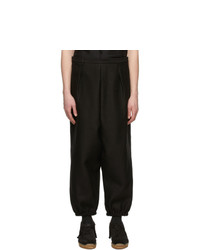 Saint Laurent Black Linen Hakama Trousers