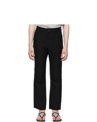Auralee Black Linen Leno 5p Trousers