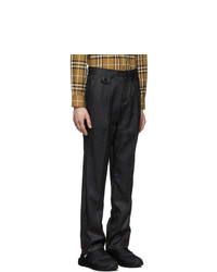 Burberry Black Linen Tailored Trousers