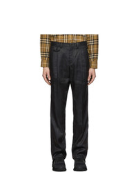 Burberry Black Linen Tailored Trousers