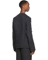 3MAN Black Hemp Linen Toggle Jacket