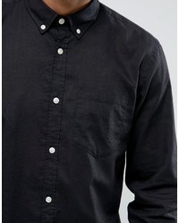 Jack and Jones Jack Jones Originals Linen Mix Long Sleeve Slim Fit Button Down Shirt