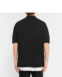 Raf Simons Oversized Linen Lined Knitted Cotton Polo Shirt