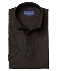 Eton Slim Fit Solid Pique Cotton Linen Polo
