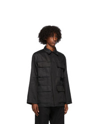 3MAN Black Linen Field Jacket