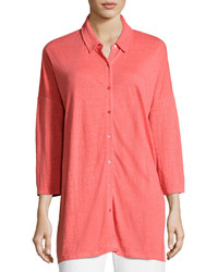 Eileen Fisher 34 Sleeve Organic Linen Jersey Tunic