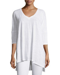 Eileen Fisher Dolman Sleeve Boxy Organic Linen Tunic