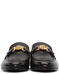 Versace Black Slip On Medusa Loafers