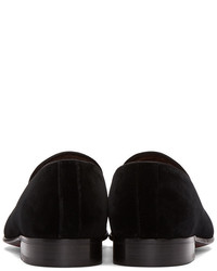 Dolce & Gabbana Black Velvet Bee Loafers