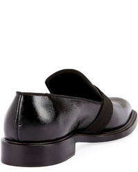 Givenchy Rider Patent Formal Loafer With Grosgrain Trim Black