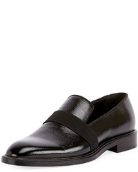 Givenchy Rider Patent Formal Loafer With Grosgrain Trim Black