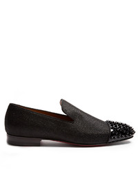 Christian Louboutin Spooky Glitter Weave And Patent Leather Loafers
