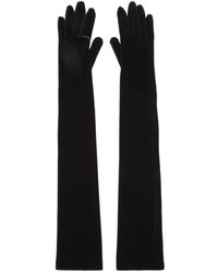 Balenciaga Black Velour Sofia Long Gloves