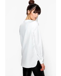 Boohoo Amy Bold Lace Up Woven Blouse
