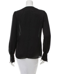 Givenchy Long Sleeve Pleated Blouse