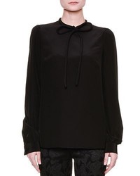 Dolce & Gabbana Long Sleeve Tie Neck Blouse Black