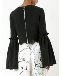 Christian Siriano Scalloped Cropped Blouse