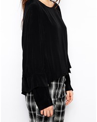 See by Chloe See By Chlo Double Cuff Blouse In Crinkle Viscose