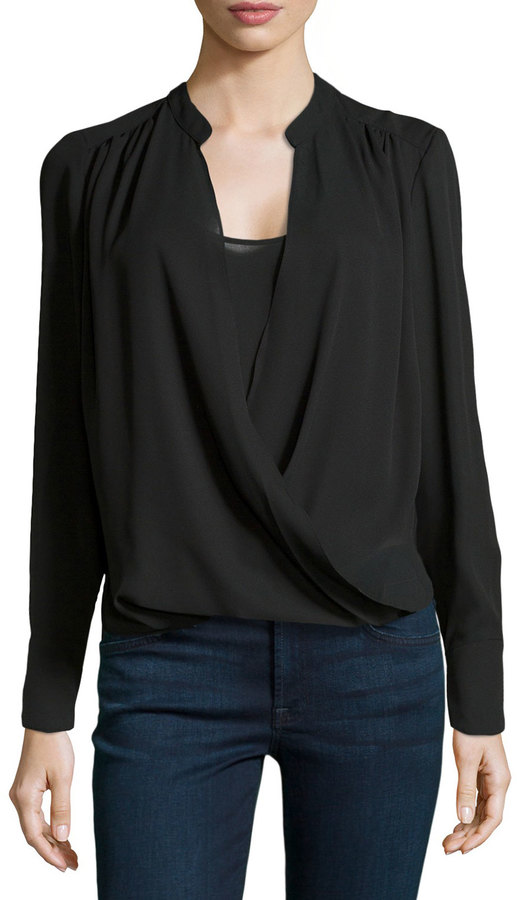 long sleeve black blouse