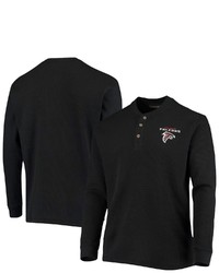 Dunbrooke Black Atlanta Falcons Logo Maverick Thermal Henley Long Sleeve T Shirt
