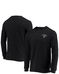 Junk Food Black Las Vegas Raiders Thermal Henley Long Sleeve T Shirt