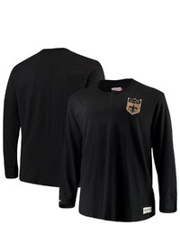 Mitchell & Ness Black New Orleans Saints Big Tall First Round Pick Long Sleeve Henley T Shirt