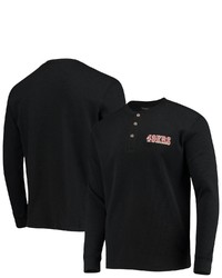 Dunbrooke Black San Francisco 49ers Logo Maverick Thermal Henley Long Sleeve T Shirt At Nordstrom