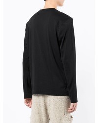 James Perse Brushed Cotton Long Sleeve Henley T Shirt