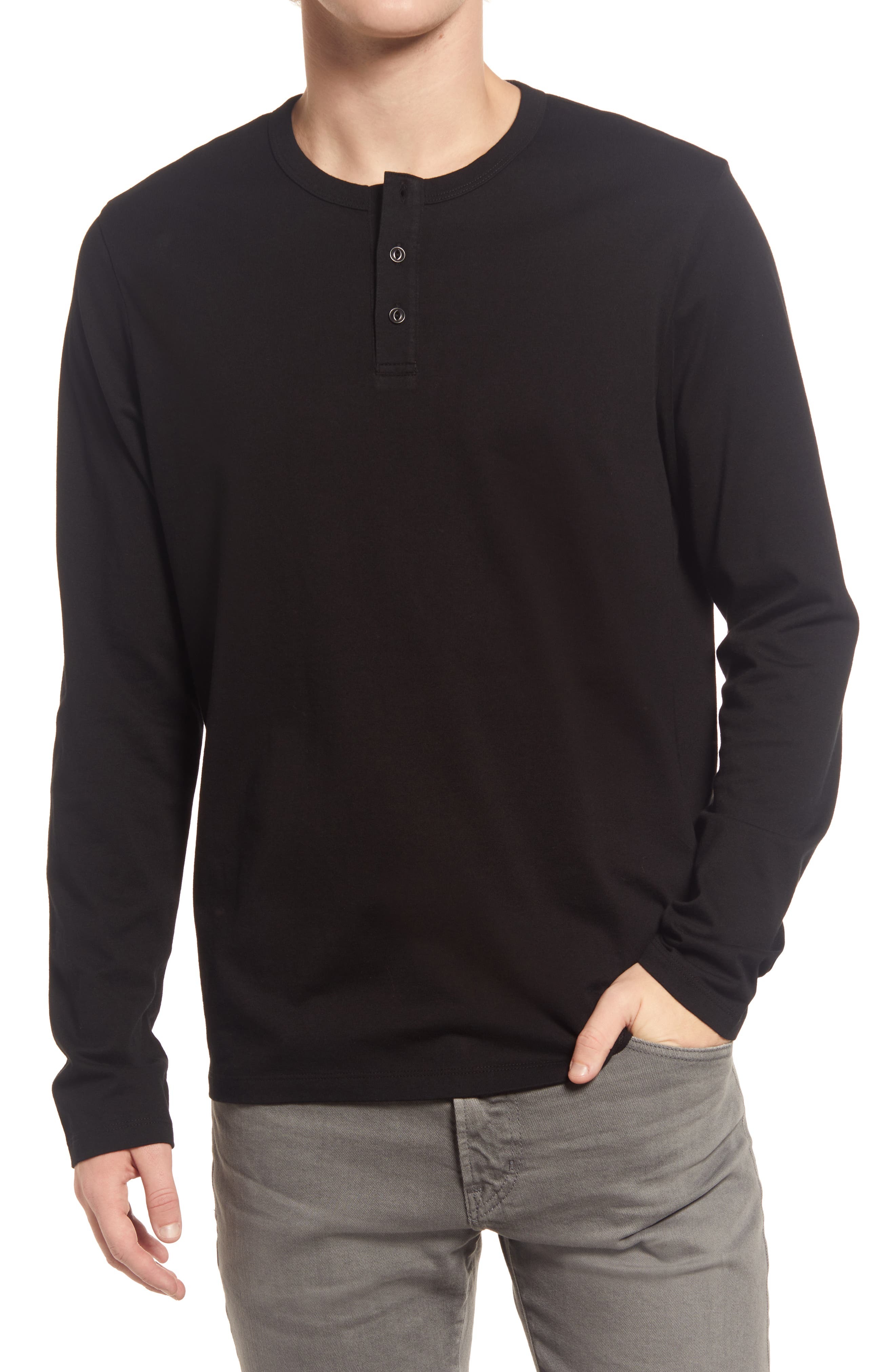 AG Bryce Long Sleeve Henley Shirt, $98 | Nordstrom | Lookastic