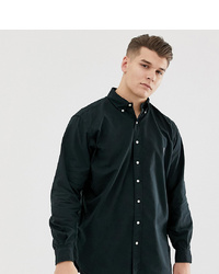 Polo Ralph Lauren Big Tall Gart Dyed Shirt Player Logo In Black
