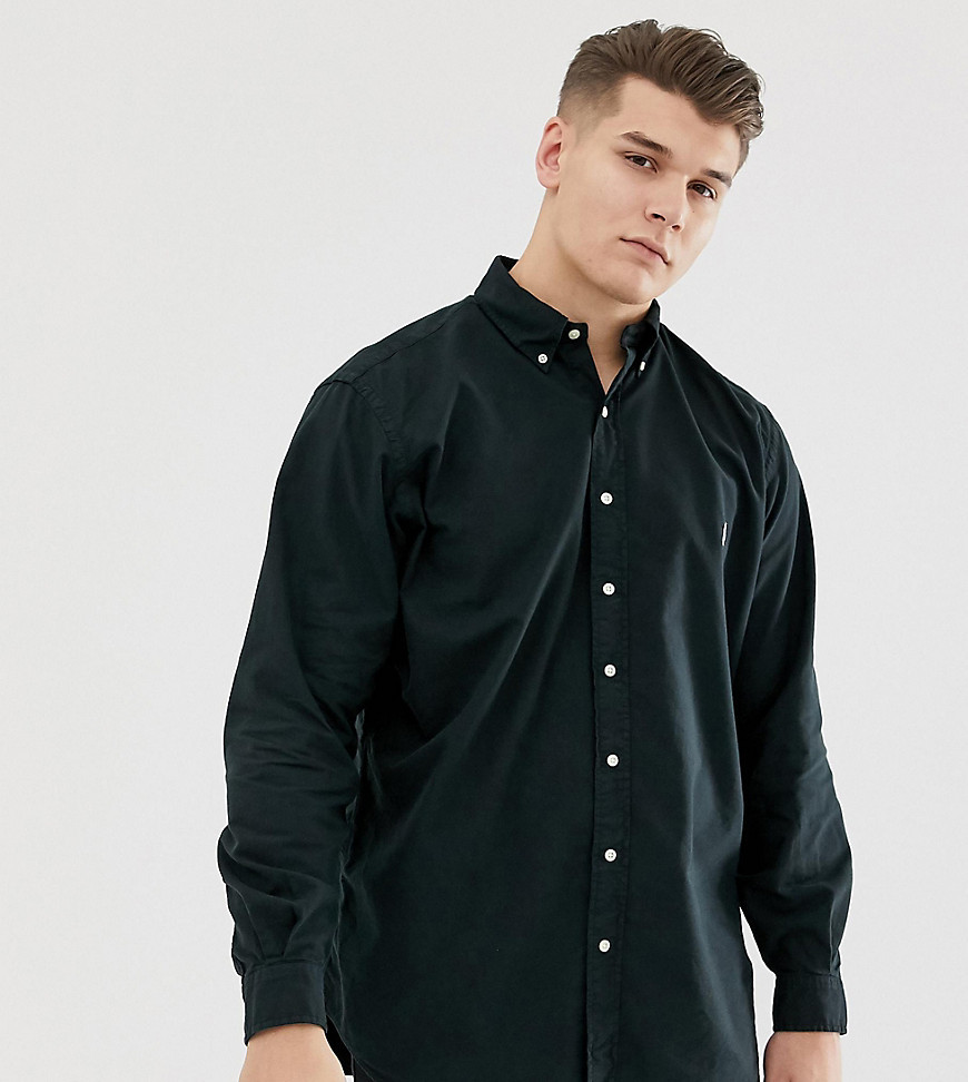 Polo Ralph Lauren Big Tall Gart Dyed Shirt Player Logo In Black, $86 | Asos  | Lookastic