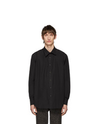 Johnlawrencesullivan Black Asymmetric Collar Shirt