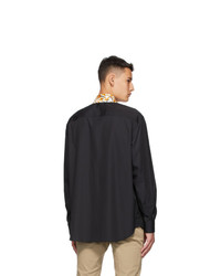 Versace Black Barocco Collar Shirt