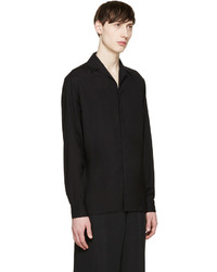 Lanvin Black Convertible Collar Shirt