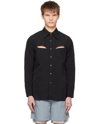 The World Is Your Oyster Black Cutout Shirt