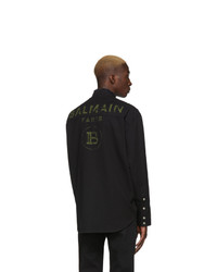 Balmain Black Denim Oversized Shirt