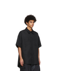 JERIH Black Detachable Shirt