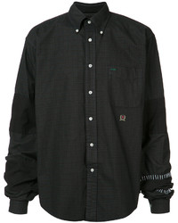 Black Fist Dissected Button Up Shirt