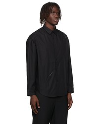 C2h4 Black Intervein Paneled Shirt
